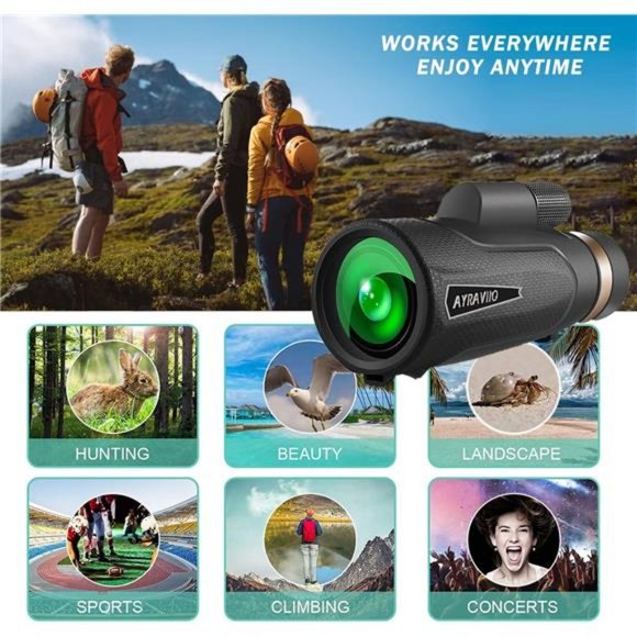 12×60 Monocular Telescope with Smartphone Holder & Upgraded Tripod, High Powered - Picture 6 of 6